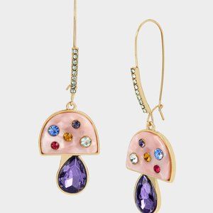 Betsey Johnson enchanted mushroom dangle pastel earrings